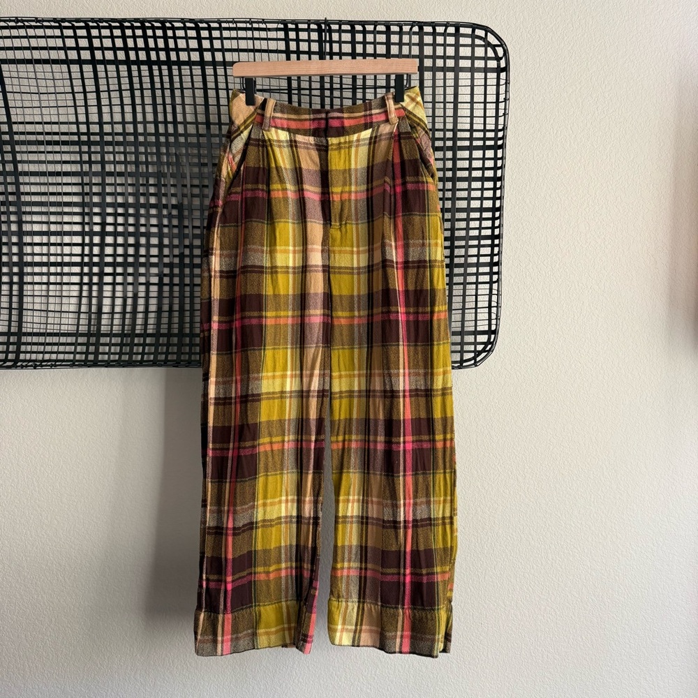 Free people Buckle Back Plaid Trousers - Picture 2 of 9